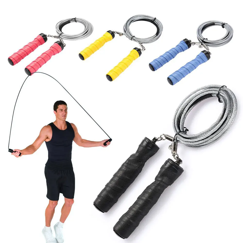 Jump Rope Steel Wire Double Ring Sports Gym Adjustable Speed Rope Skipping