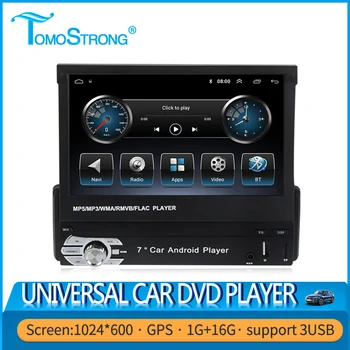 

Tomostrong AHD 1024X600 4 core 7 inch universal car android DVD player 3 usb support bluetooth AUX input fm radio
