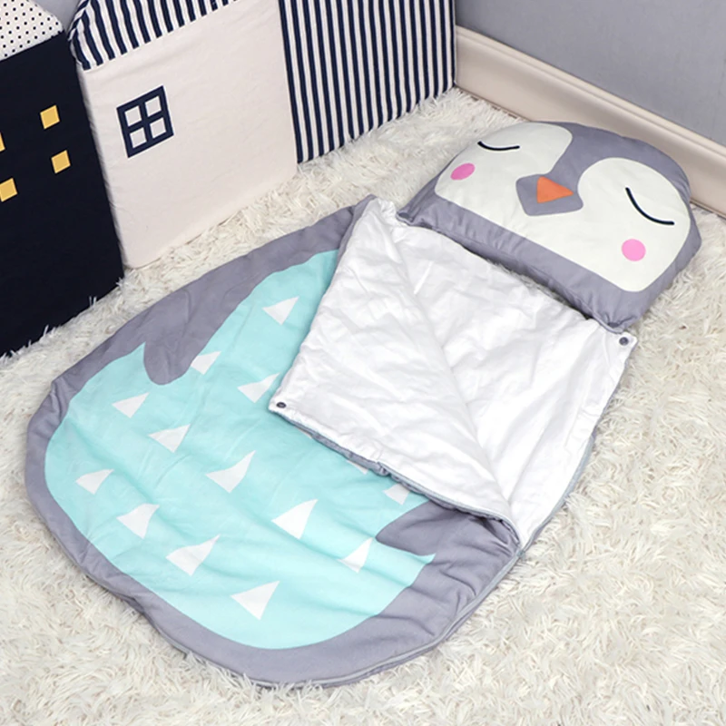 Хлопковый детский тонкий спальный мешок мод для летний комплект белья ребенок Saco De Dormir Para Bebe мешки Пингвин, лиса медведь спальные мешки
