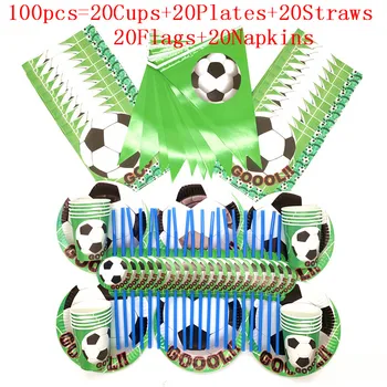 

Football Socce Theme Cartoon Disposable Decorations Kids Baby Shower Happy Birthday For Boy Girl Gift Party Decoration Supplies