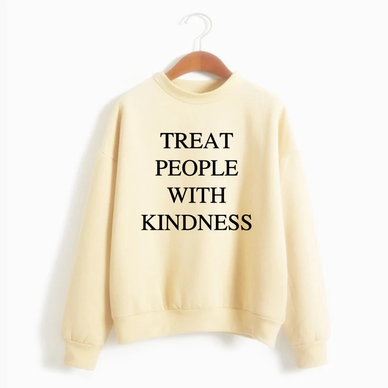 Повседневный теплый пуловер с капюшоном, женский свитер с длинными рукавами, Осень-зима, стиль Гарри, угощает людей добротой, Женская толстовка - Цвет: KHAKI