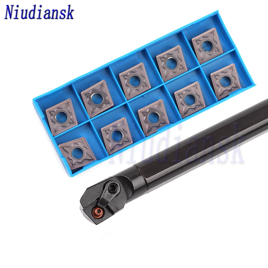 

10pcs CNMG1204 Inner Hole Carbide Inserts CNC Lathe Tools S20R-MCKNR12 Internal Turning Tool Holder S25S-MCKNR12 Arbor MCKNL Set