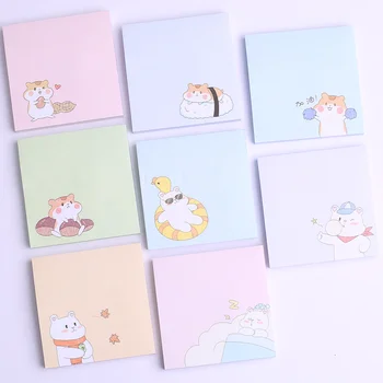 

Korean Fancy Colorful Sticky Notes Memo Pad To Do List Daily Schedule Writing Paper Kawaii Hamster Cute Cartoon Stationery Goods