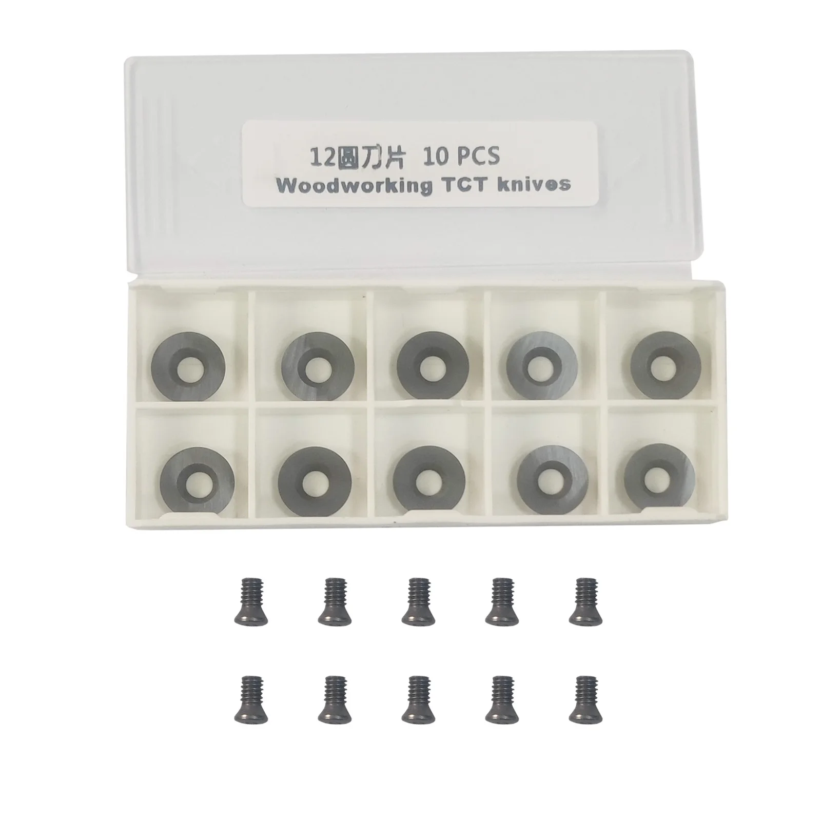 

10pcs High Strength Round Carbide Cutter Insert 1/2" 12x2.5mm Fits For Wood Turning Tools Woodworking Tool