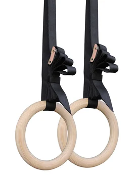 

Wooden Exercise Fitness Gymnastic Rings Gym Exercise Crossfit Pull Ups Muscle Ups Adjustable Gym Rings Home Workout Yoga 2020