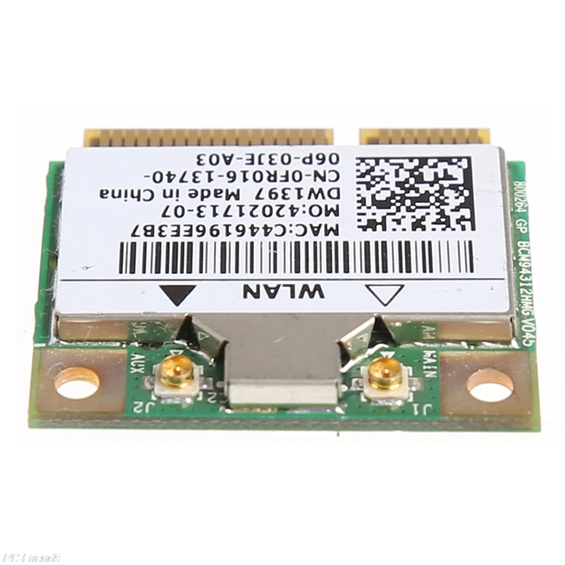 54 М беспроводная Wifi Мини карта PCI E для Dell DW1397 0KW770 Broadcom BCM94312HMG2L|Сетевые карты| |