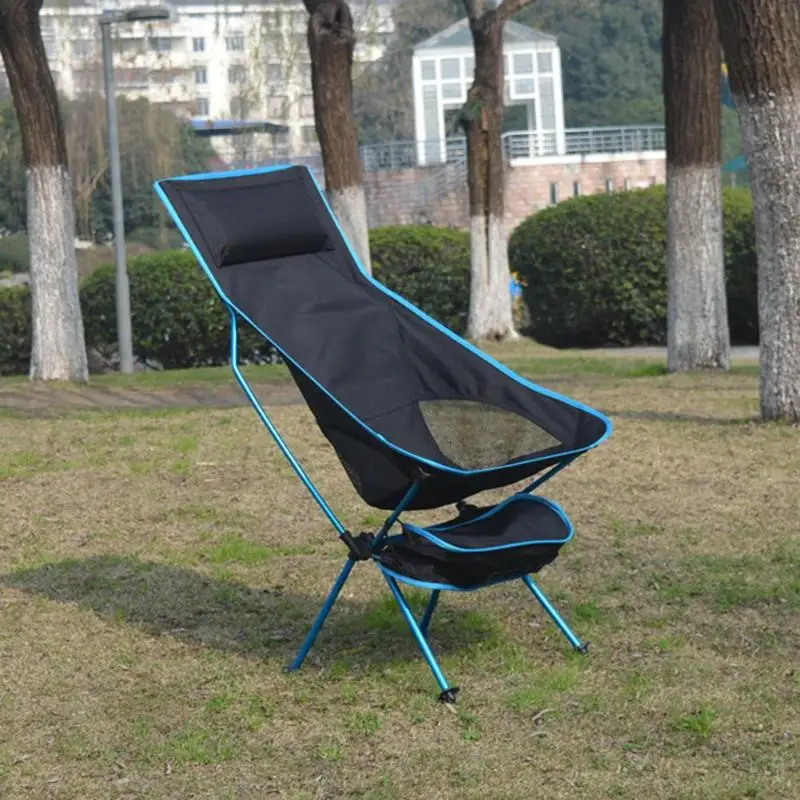 Складное кресло сверхтвердое с высокой нагрузкой на открытом воздухе Походное кресло переносное пляжное Походное сиденье для пикника рыболовные инструменты стул складные стулья - Цвет: Blue