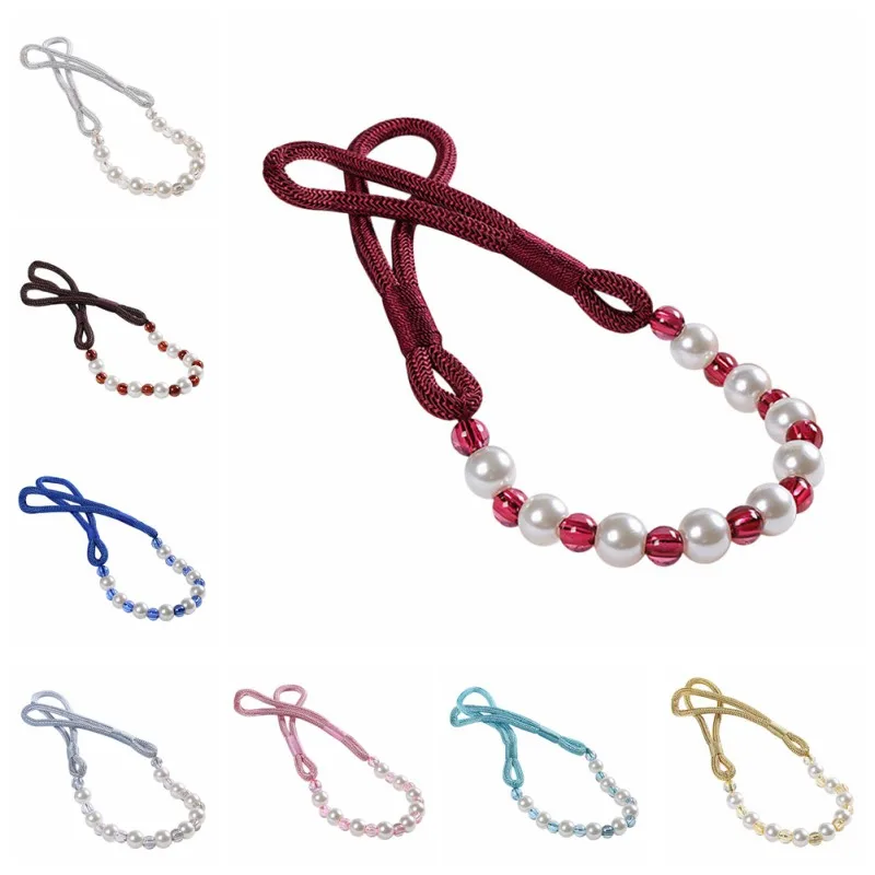 

Curtain Accessories Shiny European Style Crystal Pearls Rope Decoration Tie Rope Curtain Decorative Accessories