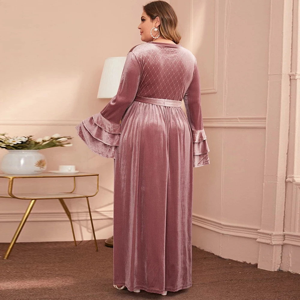 Абайя арабское хиджаб мусульманское бархатное Макси платье Caftan кафтан
