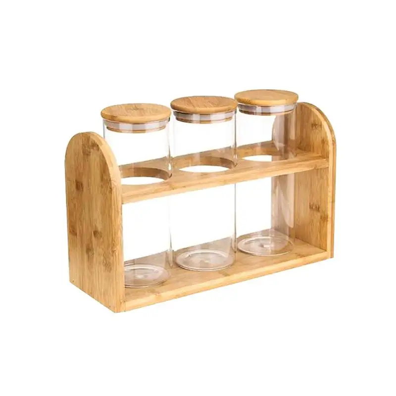 3pcs/Set Clear Glass Jar With Lid Sealed Grain Canister Food Storage Container For Loose Tea Coffee Bean