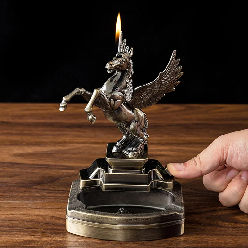 

Antique Bronze Horse Ashtray Creative Portable Ashtray Home Decoration Accessories Desktop Decor Ornament Crafts Gifts