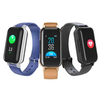 

T89 TWS Bluetooth Headset Talk Smartband Bracelet Heart Rate Sports Smart Watch Single Touch Screen Type 160*80 Resolution
