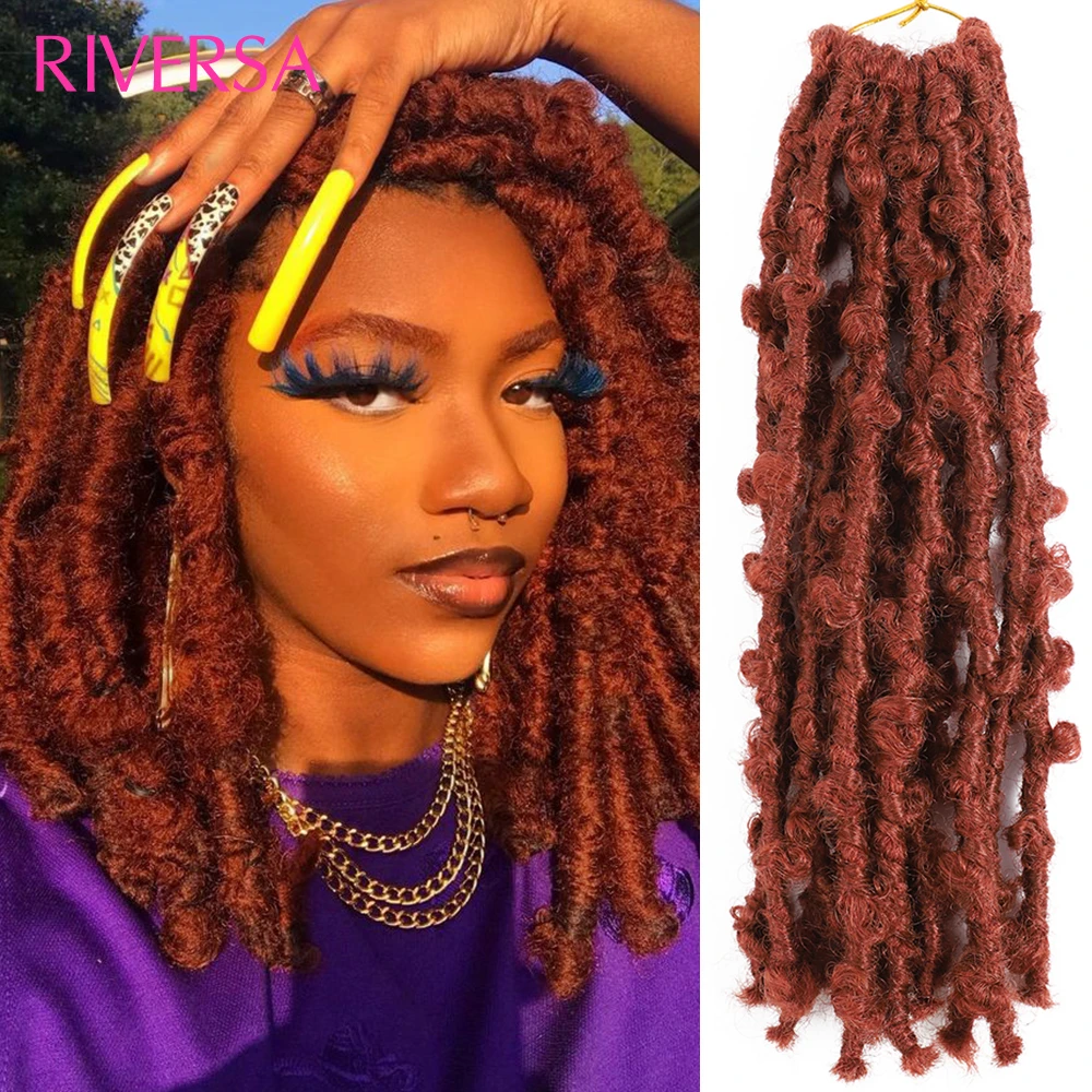 350 Copper Red Butterfly Locs Crochet Hair 12 Inch PreLooped