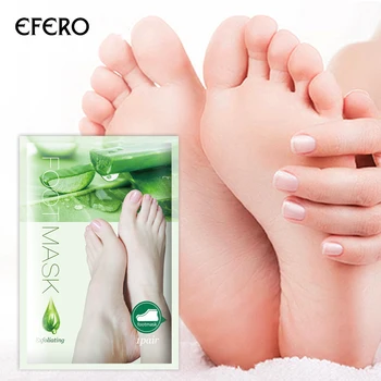 

EFERO Aloe Foot Mask for Legs Peeling Feet Mask Exfoliating Socks for Pedicure Anti Crack Heel Nourish Skin Foot Patch Foot Mask
