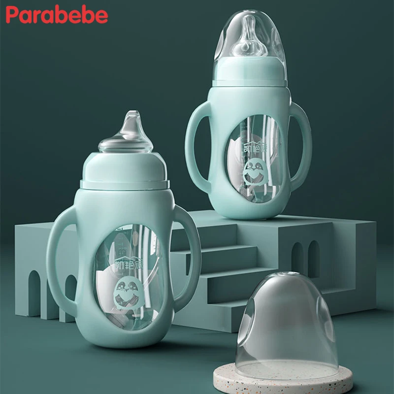 Baby Bottles Glass Newborn Silicone Milk-Feeder Drinking-Cup Bpa-Free Children