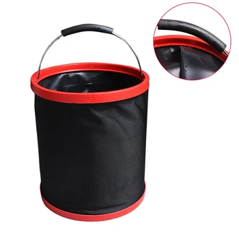 

12L Multifunctional Folding Bucket 2000 D Oxford Cloth Fishing Bucket Camping Car Washing Bucket With Round Bag