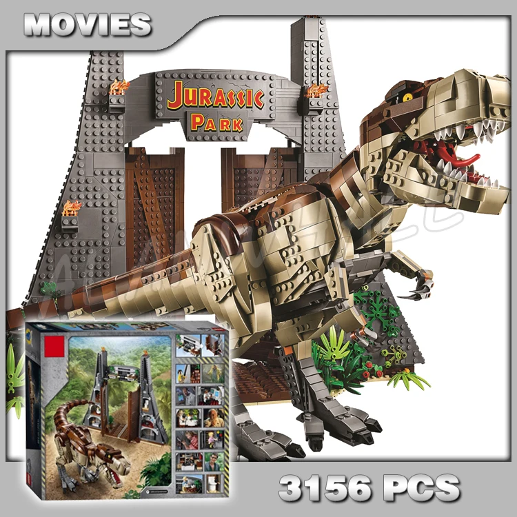 Конструктор Мир Юрского периода T.rex 3156 батарейный парк гейт большой гигантский
