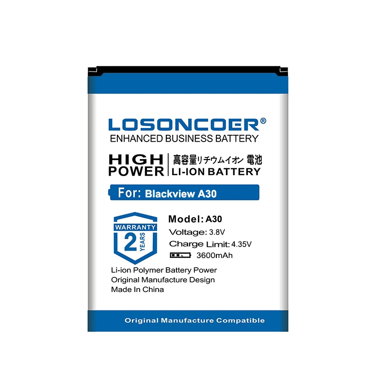 LOSONCOER 3600mAh A30 батарея для Blackview A30 A 30 Хорошее качество запасная батарея мобильного телефона батареи