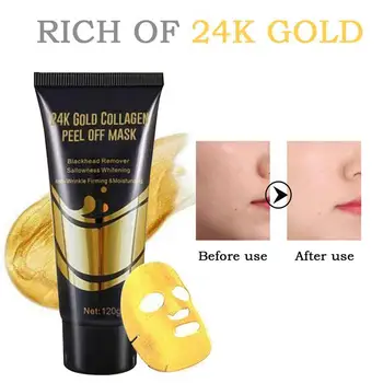 

New Mask 24K Gold Collagen peel off mask Whitening Aging firming Pores Lifting Shrinking Skin Anti-wrikles Care Anti Skin M0H9