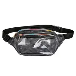 Модная нейтральная прозрачная сетчатая сумка-мессенджер с карманами на плечо ZipperOutdoors для телефона с высокой емкостью и поясом