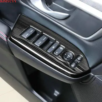 

BJMYCYY For HONDA CRV CR-V 2017 2018 accessories 4PCS/SET Stainless steel decorative frame of window regulator