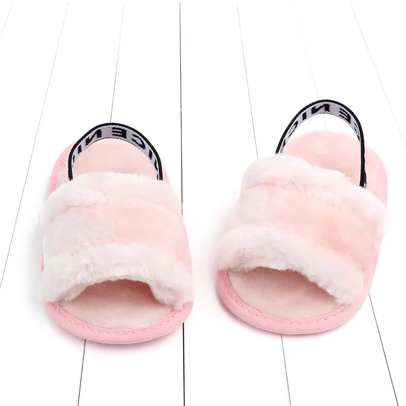 Fashion Faux Fur Baby Shoes Summer Cute Infant Baby boys girls shoes soft sole indoor shoes for 0-18M