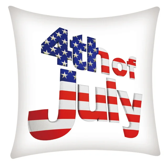 American Flag Square Polyester Cushion Cover Home Bedroom Hotel Car Decoration Cushion Cover Wedding Personality Gift 45x45cm  .