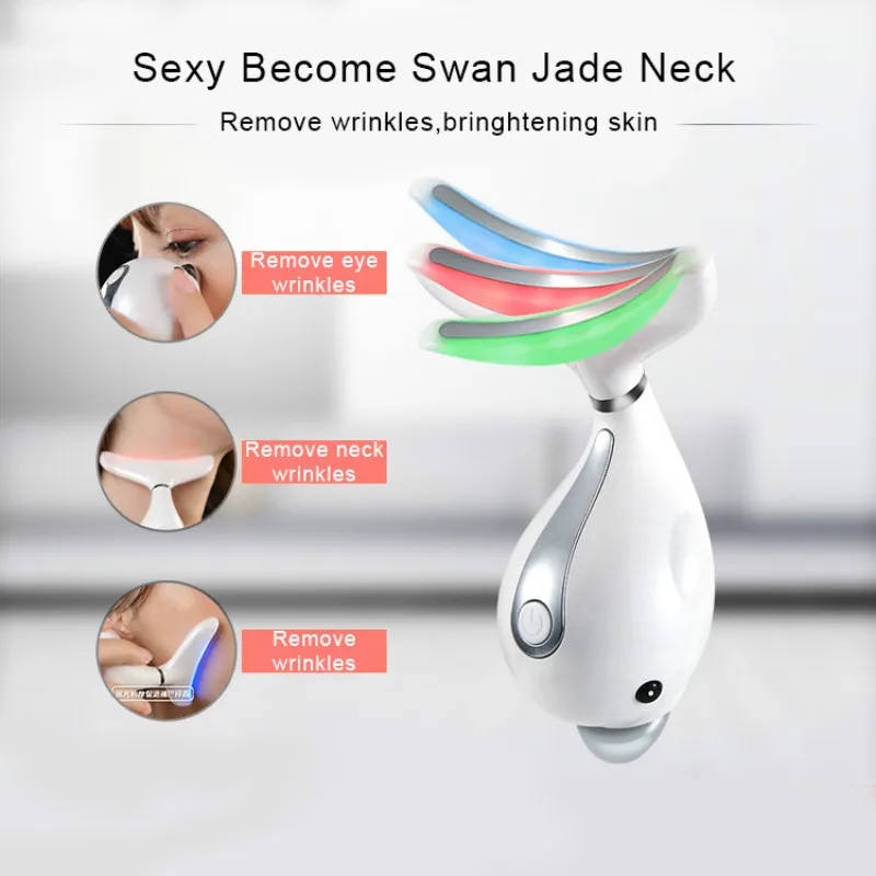 

Microcurrents Hot Compress Face Massager Machine Color Light Skin Whitening Vibration Slimming Device Electric Cosmetic Tools