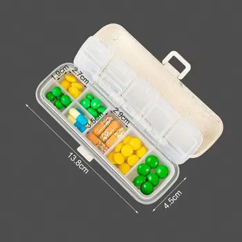 

Portable Travel Pill Box Medicine Tablet Holder Case Double-Layer Container