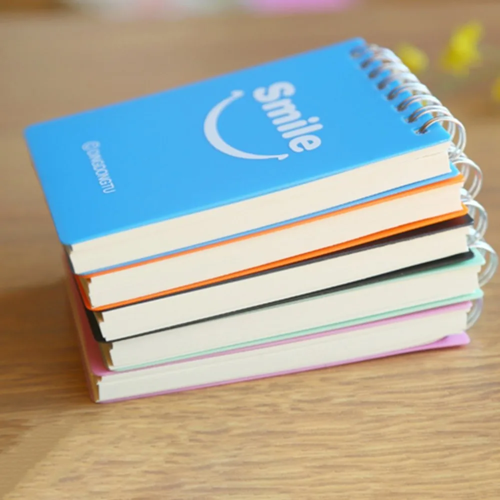 Милый смайлик дизайн школьников Дневник Журнал Блокнот бумага эскиз книга офис закрепленный блокнот школьные принадлежности