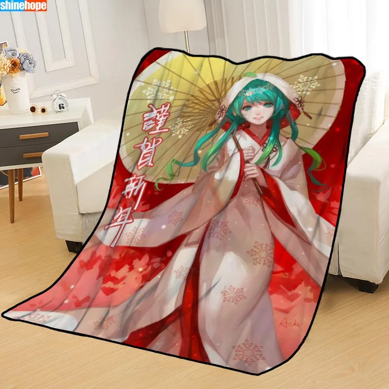Blanket 5 Одеяло с рисунком Аниме Хацунэ Мику, мягкое одеяло для дома/дивана/офиса, переносное одеяло для путешествий - Цвет: Blanket 5