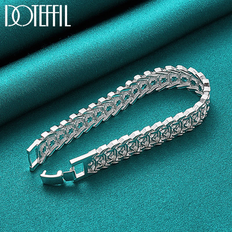 Bracciale vintage in argento sterling con doppio anello largo 7 mm e