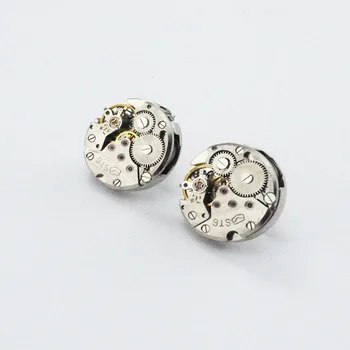 

Textured Steam Gear Mechanical Movement Ear Stud Origional Europe And America Online Celebrity Watch Core Ornament Simple 20mm