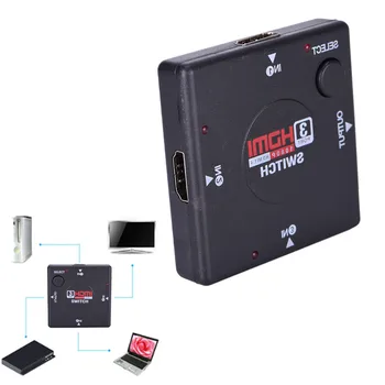 

3 IN 1 OUT Splitter 3 Port 1080P Video HDMI HD Converter Switcher For HDTV DVD