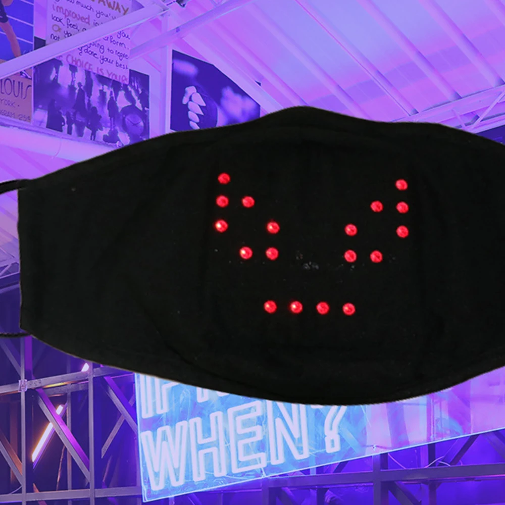 

LED Luminous Mask Face Masks Mobile Phone APP Edit Pattern Text Luminous Mouth Mask Cover Mascarillas Party Gift Display Mask