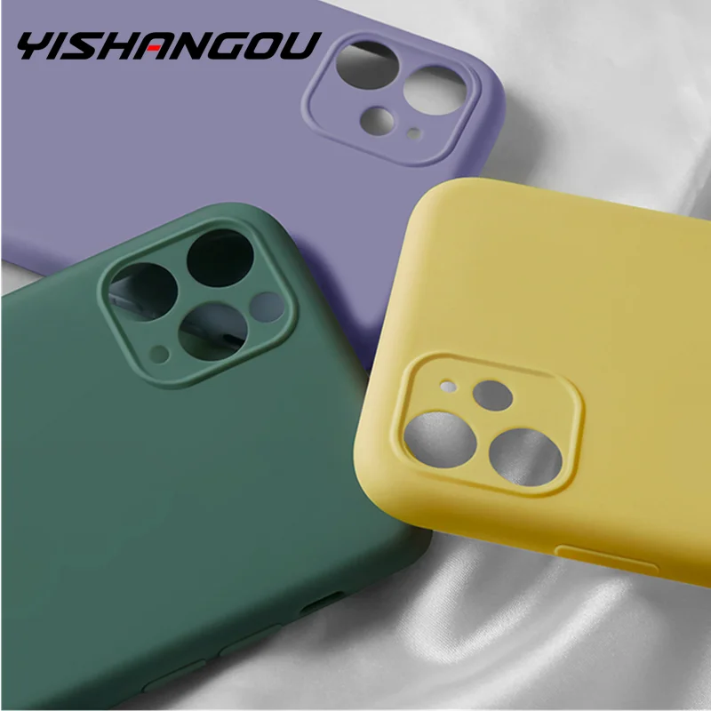 

Camera Lens Protection Cases For iPhone 11 Pro XS Max 6 S 6S 7 8 Plus X XR Luxury Original Liquid Silicone Full Cover Soft Funda