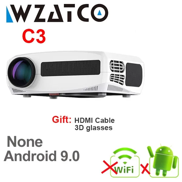 1080p projector WZATCO C3 Android Projector WIFI Full HD 1080P 300 inch Proyector 3D Home Theater Smart Video Beamer Support 4D Digital Keystone lg projector Projectors