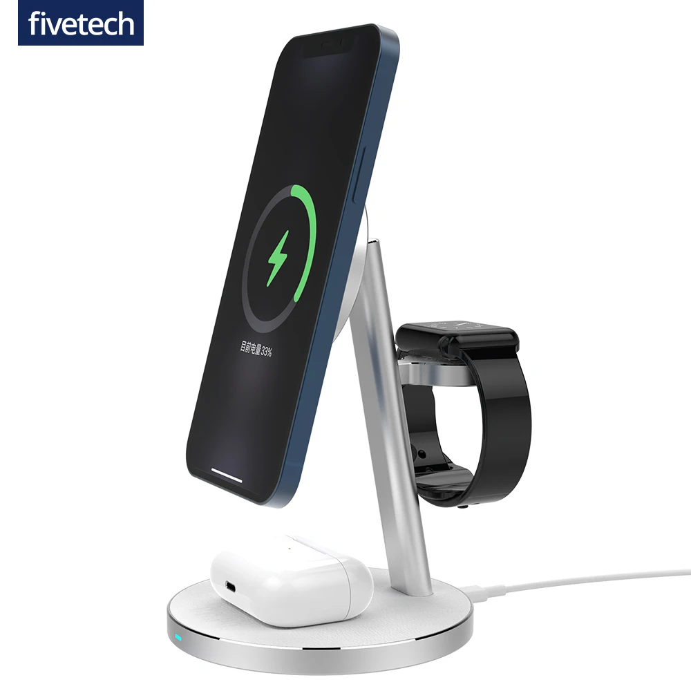 15W Fast Wireless Charger Stand for Magsafe iPhone 12 Pro Max 12 Mini Magnetic Charging Station for Apple Watch 6 SE Airpods pro