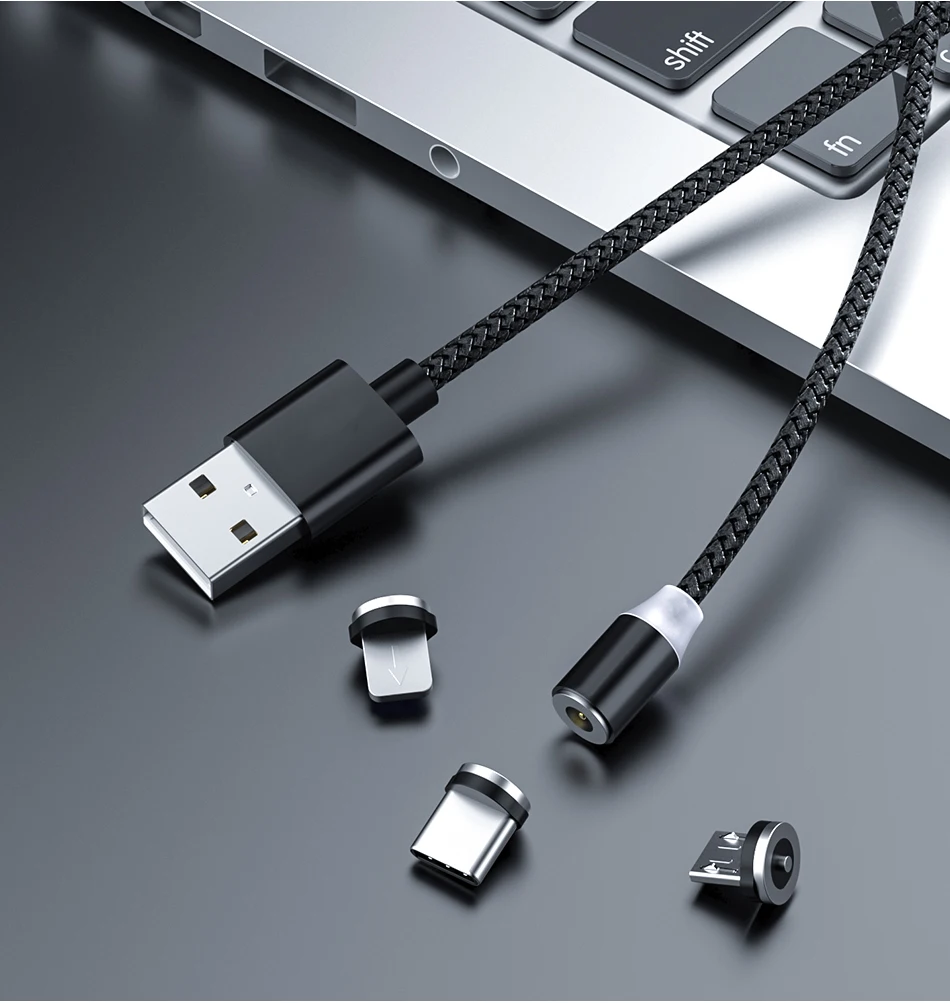 Магнитный кабель ROCK, Micro usb type-C кабель для iPhone 11, samsung ...