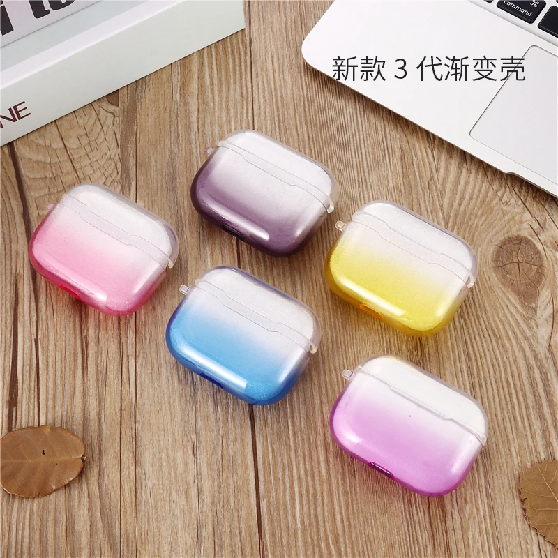 Градиентный цвет TPU коробка беспроводной bluetooth защитный чехол для Airpods Apple