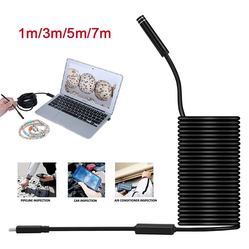 

1/3/5M 5.5mm Endoscope Camera 2MP 6LED USB Type-C OTG Endoscope For Android Phone PC Real-Time Video