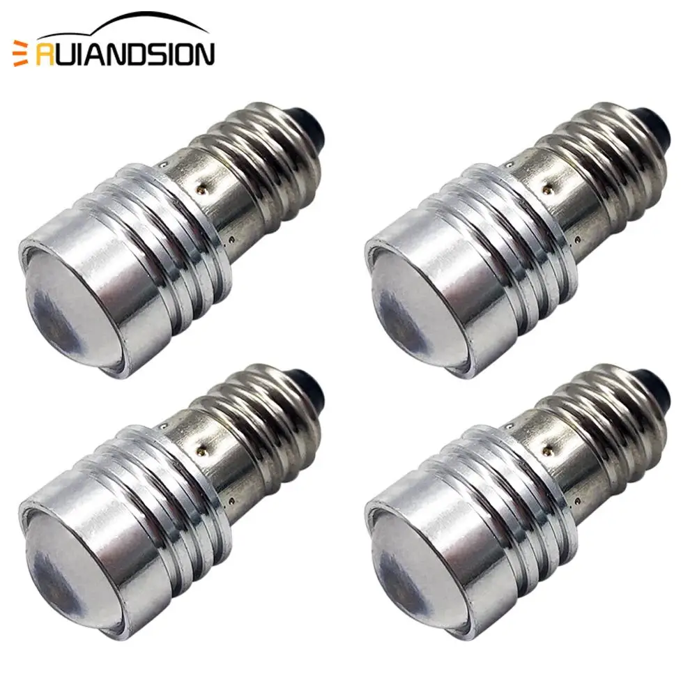 

4 pcs 3030 3smd E10 LED Upgrade Bulb Flashlight torch Replacement bulb Non-polarity 12V White indicator lamp