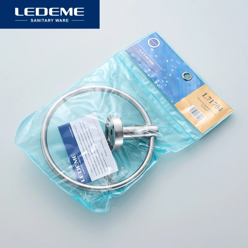 LEDEME Bathroom Towel Rings Stainless Steel Bathroom Accessories L71704
