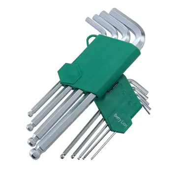 

9pcs Crv Ball Point Hex Allen Key Set Wrench Cycling Repair Tool Kit Dropship Spanner Repair Bicycle Hand Tool 1/16 -3/8 inch