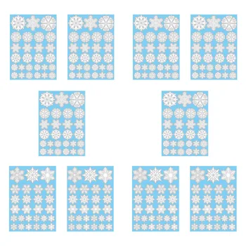 

10Pcs Snowflakes Window Stickers Decorative Wall Decals DIY Window Stickers