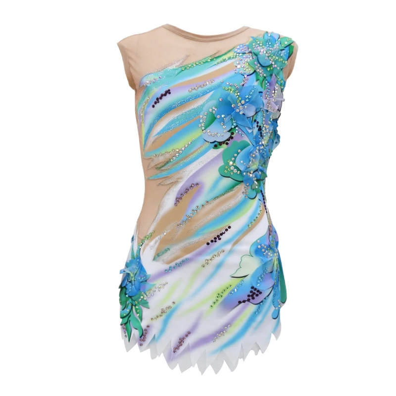 

Rhythmic Gymnastics Leotards Girls Performance Wear Breathable Handmade Sleeveless Training Dance Gymnastics Artistic Ballet Leo