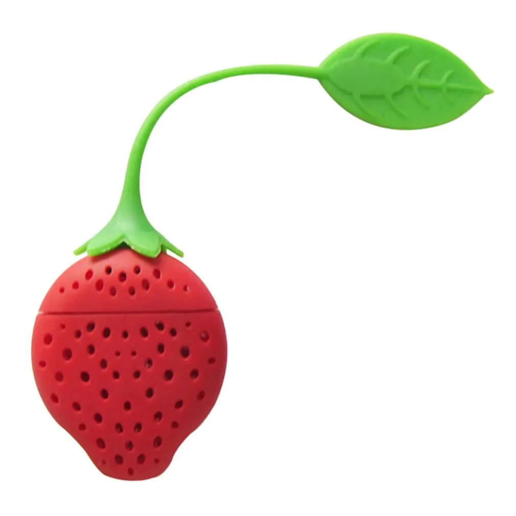 

Kitchen Supplies Tea Strainer Non-toxic Strawberry Shape Silicone Tea Infuser Tea Bag Teapot Accessory