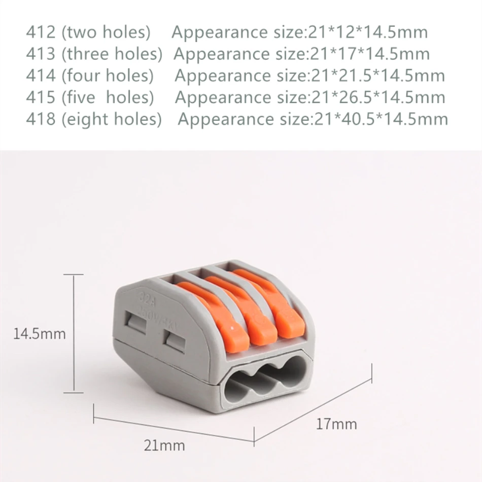 100 шт./лот PCT 212A 213A 214A 215A 218A Универсальный Компактный проводной разъем проводник