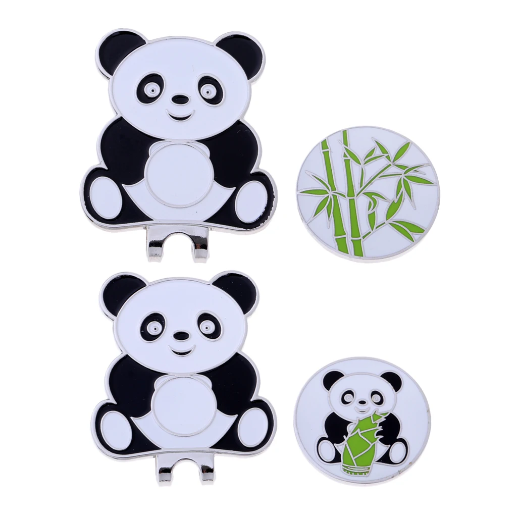 Cute Alloy Golf Panda Hat Cap Clip with Magnetic Detachable Ball Marker Club Giveaways Prize Keepsake Golf Accessories