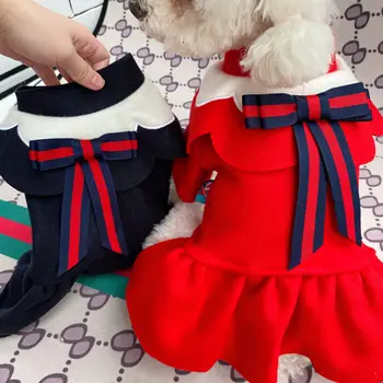 

New College Princess Dress for Dogs Korean Style Cute Woolen Skirt Dog Puppy Cat Clothes XS S M L XL
